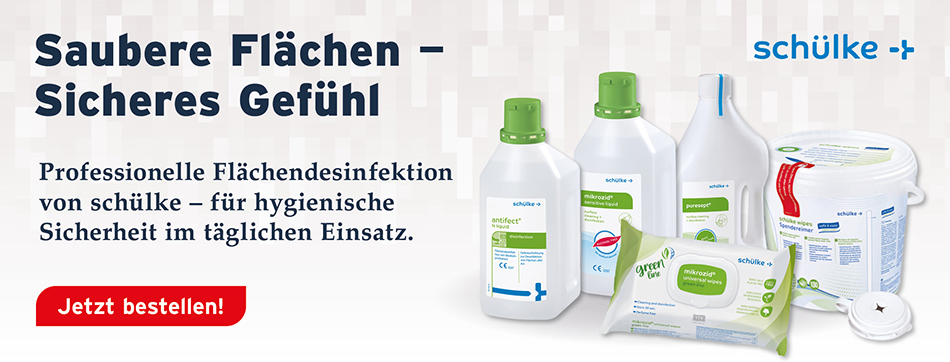 mikrozid green tissues, mikrozid universal liquid, puresept, schuelke wipes safe & easy bagless system, flaechendesinfektion