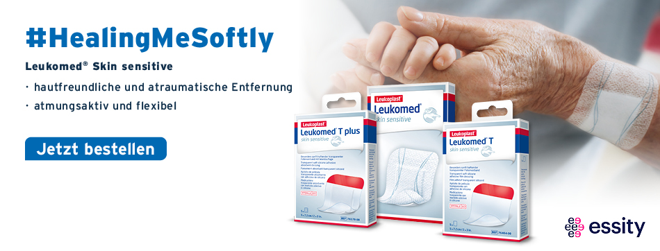 essity, leukomed skin sensitive, pfaster, wunden, fuer empfindliche haut, healing me softly, atmungsaktiv