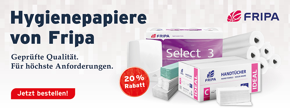 fripa, wischfix, handtuchspender, papierhandtücher plus, aerzterollen basic - line, fripa select,