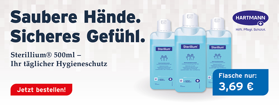 sterillium, haendedesinfektion, hartmann, handdesinfektion, reinigung, haendereinigung