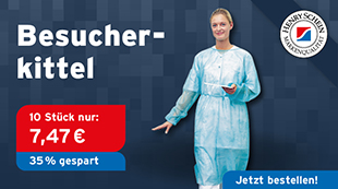 besucherkittel, krankenhaus, farbe gruen, einheitsgroeße, mantel, einmalkittel