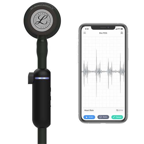 3M™ Littmann® CORE Digital Stethoscope,Black Chestpiece, Tube, Stem and Headset, 69 cm, 8490