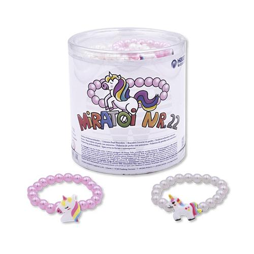 Miratoi Nr22 Einhorn Perlenarmbänder30 x rose, 20 x weißPack 50 Stck