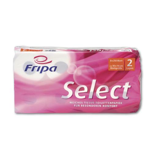 Toilettenpapier Fripa Select, 2-lagig weich, 64 Rollen