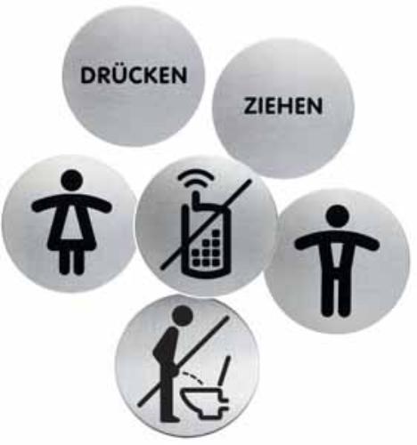 Schild Picto WC Damen und Herren 83 mm rund, Stück