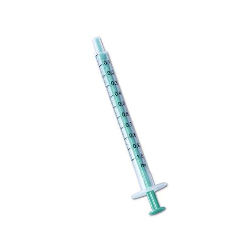 HS Tuberkulin-Einmalspritze mit Plastikspardorn, 2-teilig, Luer-Ansatz, 1 ml, 100er Teilung, 100 Stück