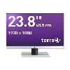 TERRA LCD 2462W Silver, rahmenlos60,5cm (23,8 Zoll)AMVA-Panel,LED-Hintergrundbeleuchtung,1920x1080 P, 250cd/ qm,(h/v): 178 Grad, DisplayPort, HDMI,DVI, A+, VESA 100mm, Silber / mattschwarz,ext. Netzteil