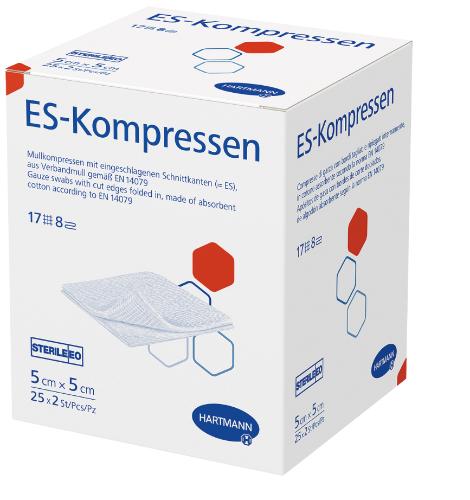 ES-Kompressen, steril, 8fach, 5x5 cm, 25x2 Stück
