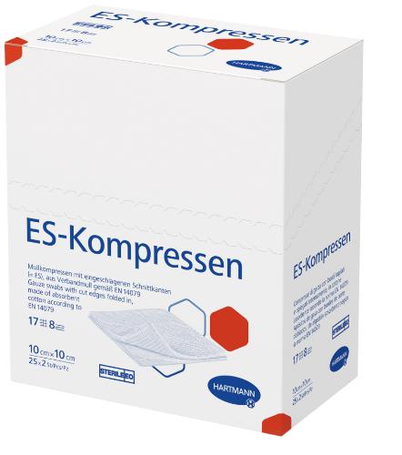 ES-Kompressen, steril, 8fach, 10x10 cm, 25x2 Stück