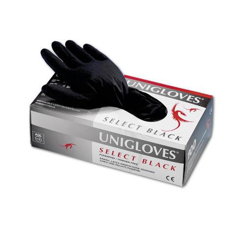 Unigloves Select Black Latexhandschuhe, puderfrei Gr.L, 100Stk