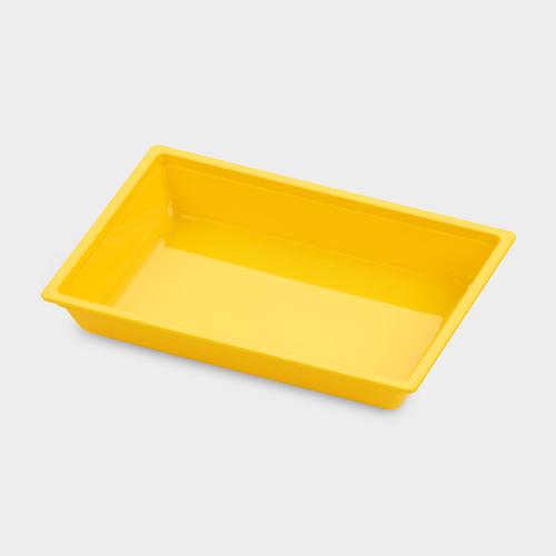 orgitab Versorgungstablett H2aus ABS, stapelbar, spülmaschinenfest bis 65°Cschlagfest, formstabil,Farbe: sonnengelbAussenmaße: 254 x 176 x 42 mm