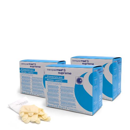 Sempermed Supreme OP-Handschuhe, puderfrei, steril, weiß, Gr. 7,5, 50 Paar