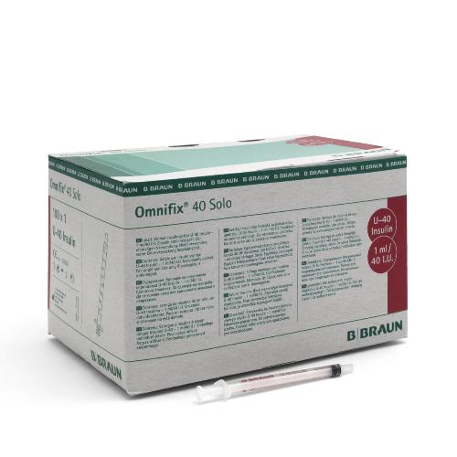 Omnifix Insulinspritze, 1ml, U-40, 100 Stück Packung