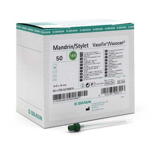 Vasofix Vasocan Mandrins 18G, 1,3x45mm grün, 50Stk