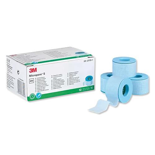 Micropore S Silikonpflaster, blau, 2,5 cm x 5 m, 12 Stück