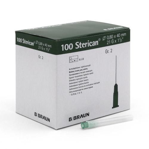 Sterican Einmal-Kanülen G 21, grün, Ø 0,80 x L 40 mm, Gr. 2, 100 Stück