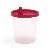 Urinbecher transparent Deckel rot 125ml, 100Stck