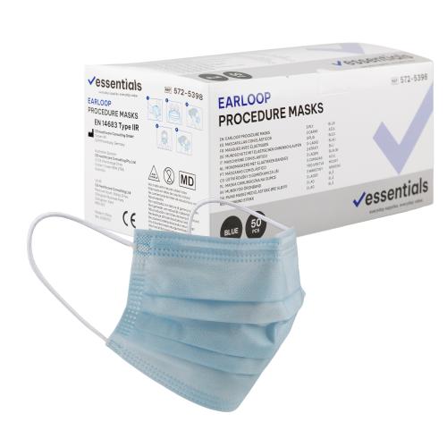 Essentials Mundschutz, elastische Ohrenschlaufen, blau, 50 Stück