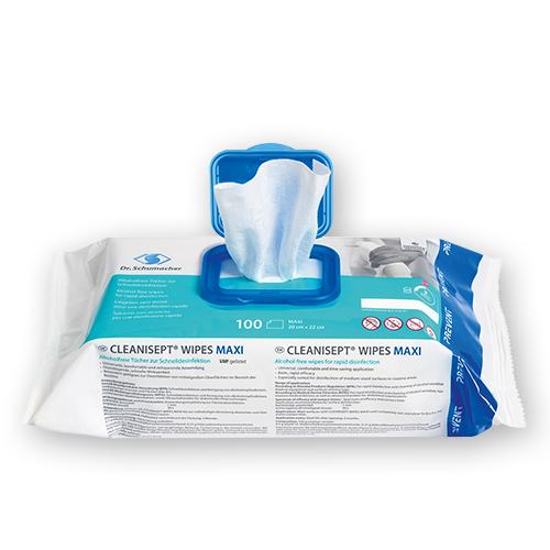 Cleanisept Wipes maxi, Schnelldesinfektionstücher, Flowpack, 100 Stück