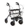 Rollator Fakto+ faltbar silbergraum. Sitz, Tablett, Einkaufskorb,StockhalterStück