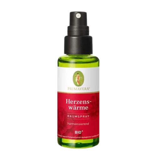 Herzenswärme Raumspray BioDuftwirkung: harmonisierend, Duftprofil:rosig-warm; Das Raumspray Herzenswärme umhülltbehutsam und liebevoll mit Rosengeranie,Vanille und Sandelholz.