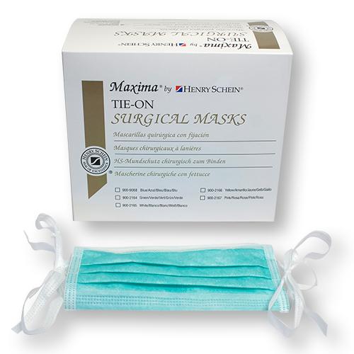 HS Maxima TIE-ON Mundschutz, chirurgisch, zum Binden, grün, 50 Stück
