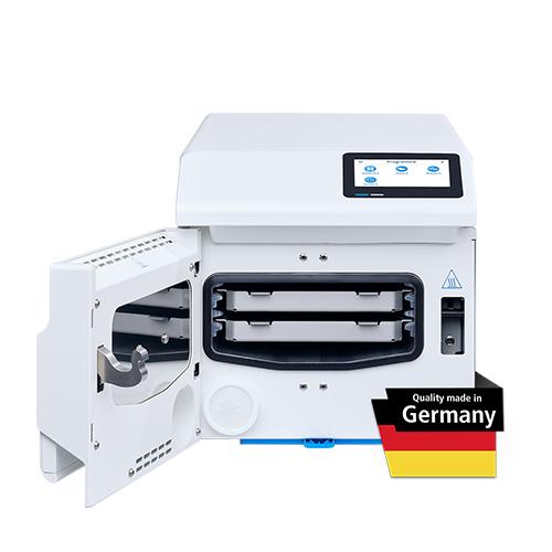 Vacuclave 105- 5-Liter Autoklav für große Träume- Denn mit Rekordzyklus-Zeiten ab 6,5 Minuten(zzgl. Trocknung) sterilisieren Sie IhreInstrumente auf 2 Tabletts auf minimalem Platz- Im Vergleich zu einem herkömmlichenPraxis-Autoklaven:-> 82 % schnellere Zy