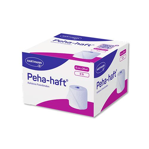 Peha-haft® Fixierbinde, latexfrei, 6cm x 20m, Packung 8 Rollen